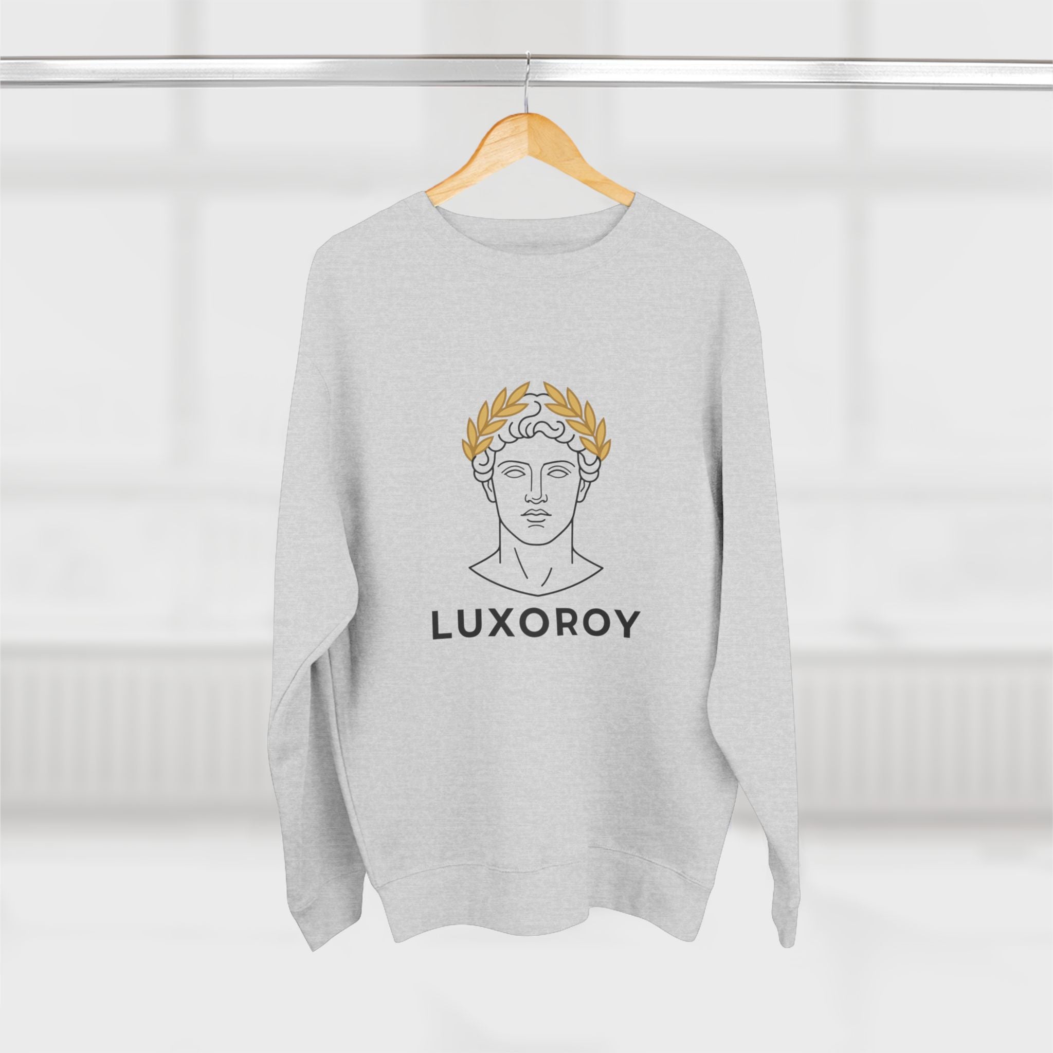 Luxoroy Greek Statue Crewneck Sweatshirt — Minimal Classical Art Design