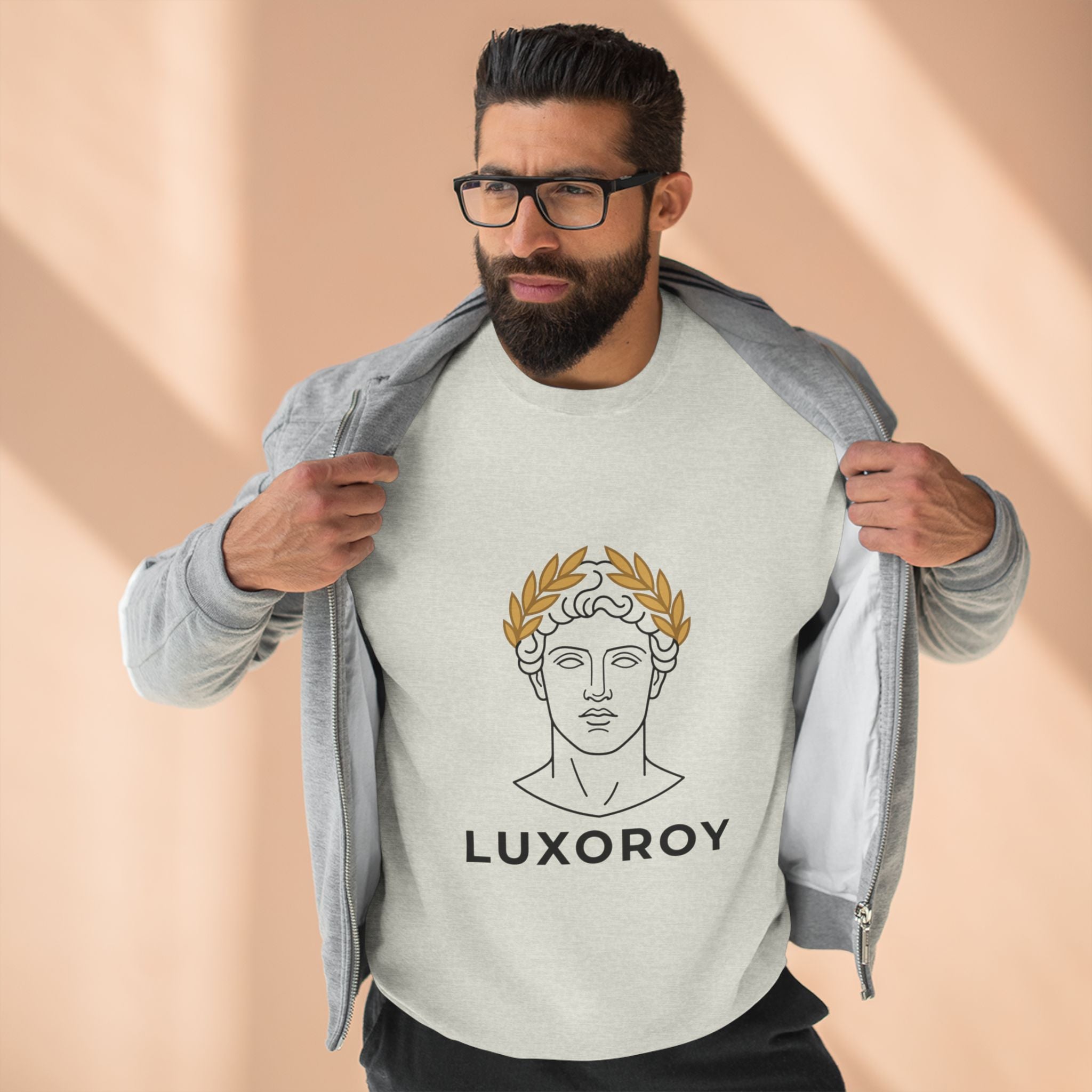 Luxoroy Greek Statue Crewneck Sweatshirt — Minimal Classical Art Design