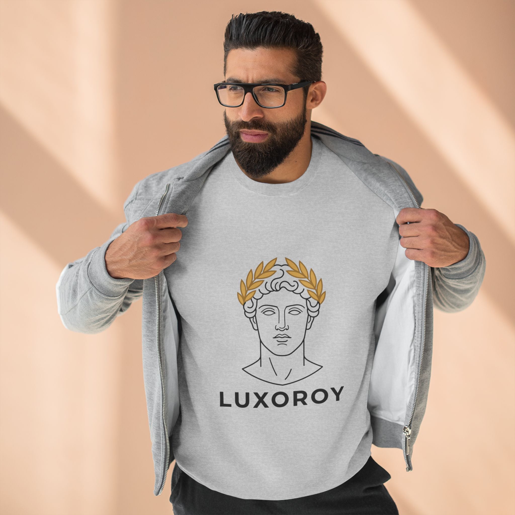 Luxoroy Greek Statue Crewneck Sweatshirt — Minimal Classical Art Design