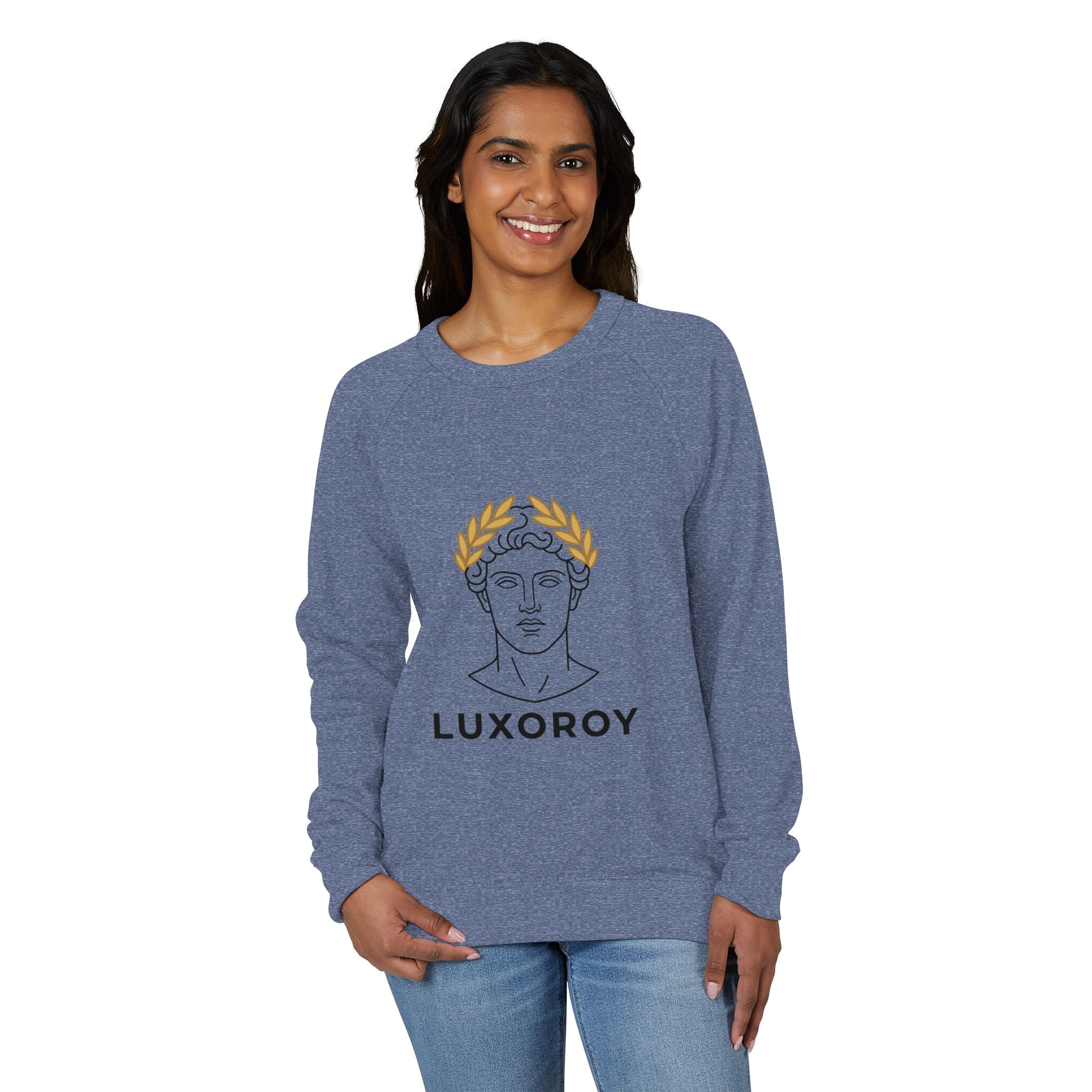 Luxoroy Laurel Crewneck Sweatshirt — Classic Greek Bust Graphic