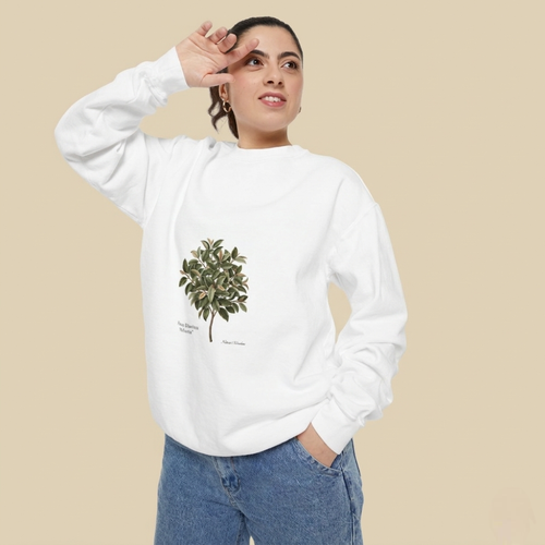 Botanical Magnolia Sweatshirt — Vintage Floral Tree Graphic